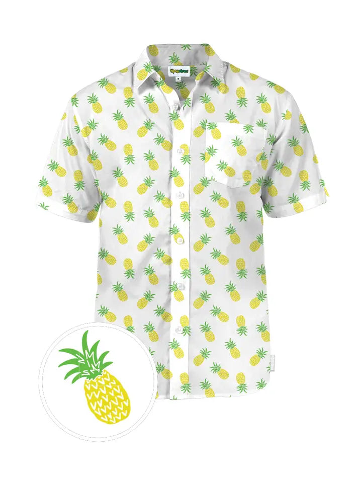 Pineapple Parade Men's Hawaiian Shirt - Tropical Button Down